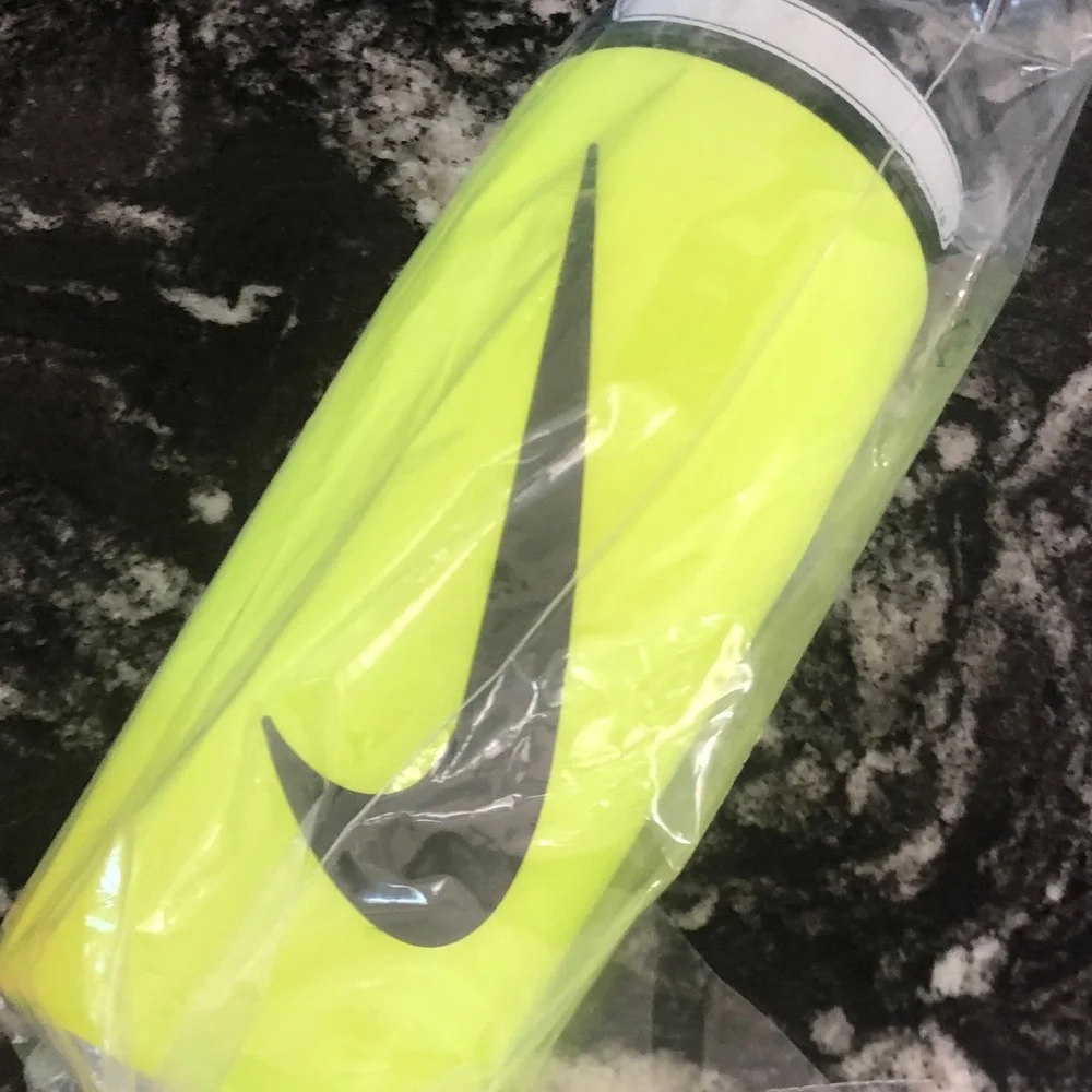 Nike Neon Yellow and Black Sport Bottle